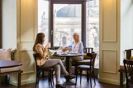 Guests at the Rausch Schokoladen Café