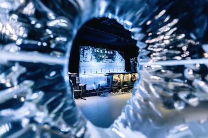 Escultura de hielo en el Icebar de Berlín