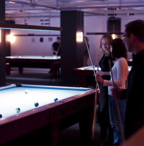 BATA Bar & Billiards Billiards players in BATA Bar & Billiards