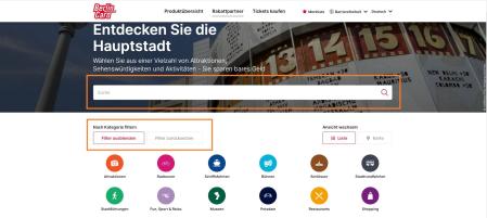 Rabattpartner-Filter Screenshot der Rabattpartner Such- und Filterfunktionen