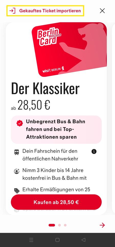 Ticket Importieren