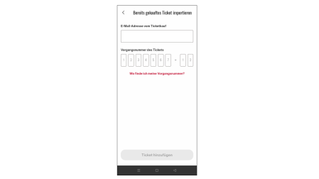 Bereits gekauftes Ticket importieren