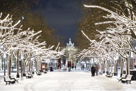 Brandenburger Tor im Winter zugeschneites Brandenburger Tor im Winter