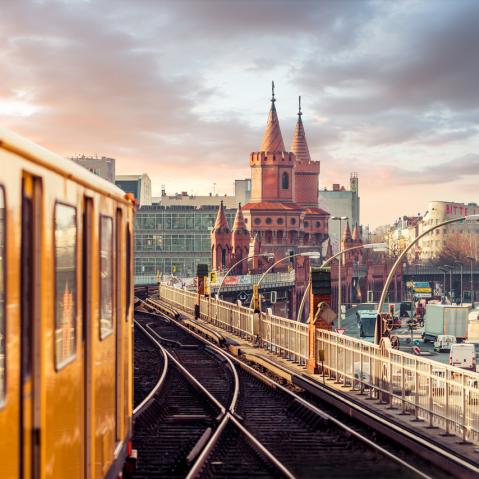 U-Bahn on the Oberbaumbrücke in Berlin