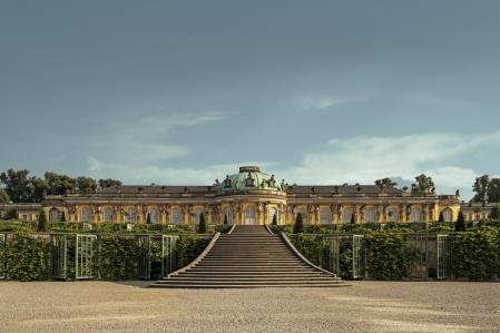 El palacio de Sanssouci en verano
